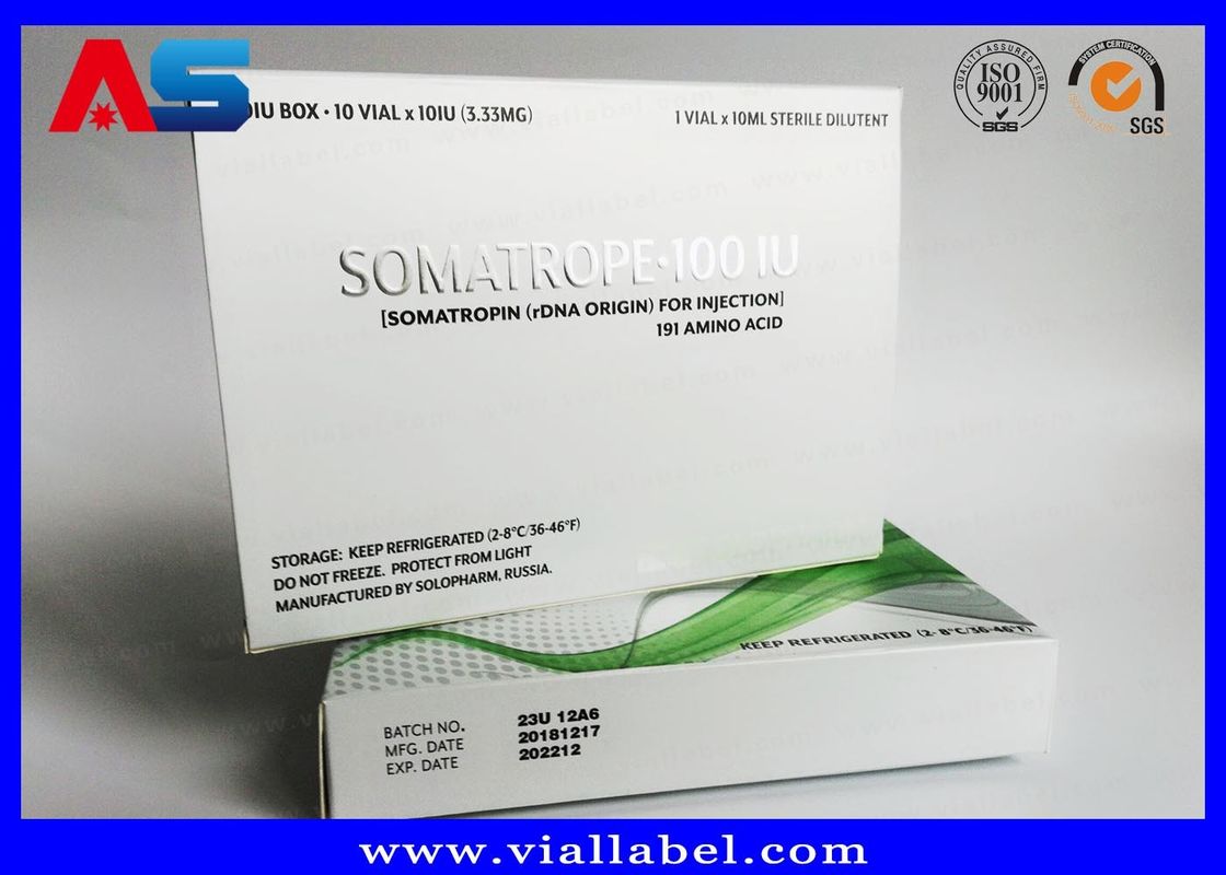 एचजी इंजेक्शन ग्रोथ हार्मोन के लिए पेपर मेडिसिन पैकेजिंग बॉक्स सिल्वर फॉयल मेटैलिक