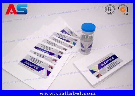 CMYK व्हाइट पर्ल फिल्म 10ml फ्लायल लेबल इंजेक्शन बोतलों के लिए कस्टम 10ml बोतल लेबल