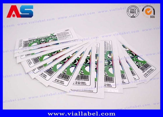 CMYK व्हाइट पर्ल फिल्म 10ml फ्लायल लेबल इंजेक्शन बोतलों के लिए कस्टम 10ml बोतल लेबल