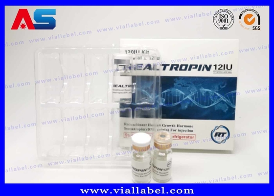 फार्मास्युटिकल डिज़ाइन प्रिंटिंग सोमैट्रोपिन एचसीजी 2ml फ्लायल बॉक्स पैकेजिंग लेबल के साथ बॉडीबिल्डिंग पेपर पैकेजिंग बॉक्स