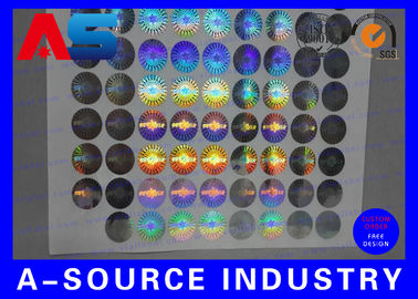 2cm Diameter Custom Holographic Stickers Anti - Counterfeiting PET Material