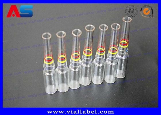 ग्रीन रिंग / येलो रिंग के साथ इंजेक्शन फार्मास्युटिकल ग्लास Ampoules