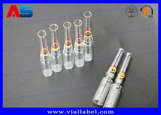 ग्रीन रिंग / येलो रिंग के साथ इंजेक्शन फार्मास्युटिकल ग्लास Ampoules