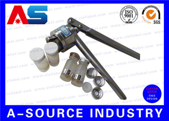 13 मिमी / 20 मिमी फ्लिप ऑफ प्लास्टिक कैप के लिए सिल्वर एल्यूमिनियम मैनुअल शीशी कैप क्रिम्पर क्रिम्पिंग टूल