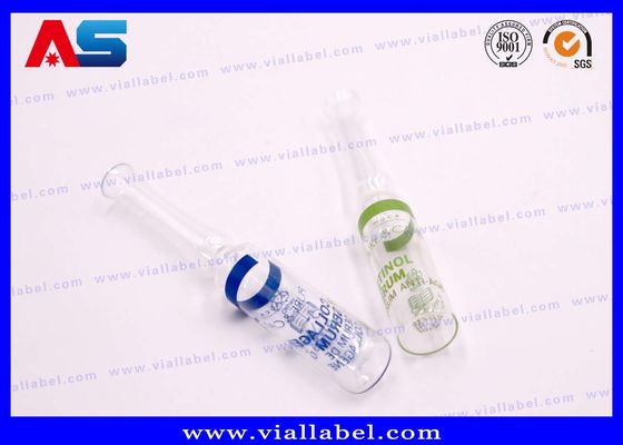 उच्च पारगम्यता Hyaluronic एसिड 1ml / 2ml मुद्रण Ampoule पारदर्शी ग्लास बोतल समाधान