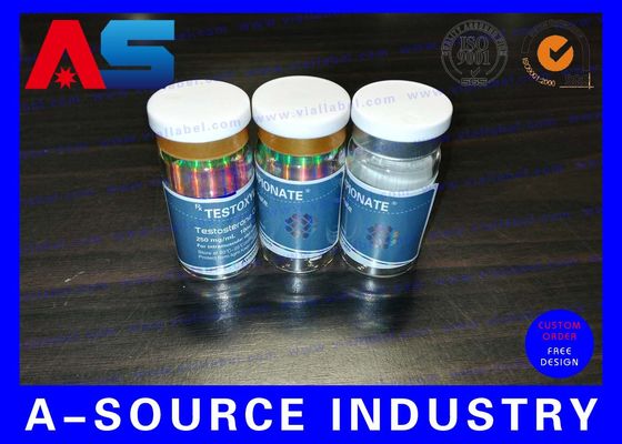 मैट फ़िनिश वाटरप्रूफ प्लास्टिक फार्मेसी बोतल लेबल स्टिकर पेप्टाइड्स / टिरज़ के लिए