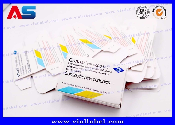 प्रेग्नील एचसीजी दवा पैकेजिंग बॉक्स के लिए अनुकूलित ग्लास बोतल कागज 10ml शीशी बॉक्स