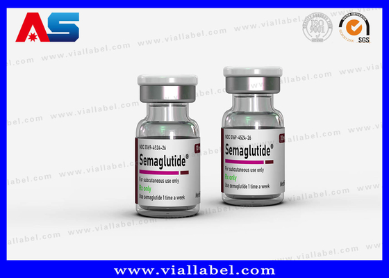 सेमाग्लुटाइड 2ml लैंच यूवी स्पॉट / हॉट स्टैम्प / फोइल के साथ अनुकूलित चिपकने वाला छोटी बोतल लेबल