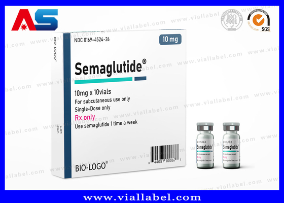सेमाग्लुटाइड 2ml लैंच यूवी स्पॉट / हॉट स्टैम्प / फोइल के साथ अनुकूलित चिपकने वाला छोटी बोतल लेबल