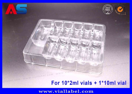 10 x 2ml फ्लायल्स + 1 x 10ml फ्लायल्स के लिए पीईटी पारदर्शी ब्लिस्टर पैकेजिंग ट्रे