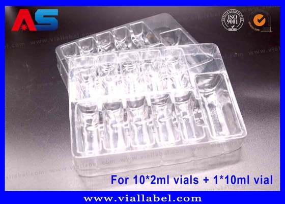 10 x 2ml फ्लायल्स + 1 x 10ml फ्लायल्स के लिए पीईटी पारदर्शी ब्लिस्टर पैकेजिंग ट्रे