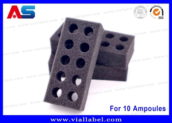 ब्लैक ईवीए फोम एम्पौले ट्रे 10x1ml मेडिकल और प्रयोगशाला उपयोग के लिए सुरक्षित भंडारण समाधान