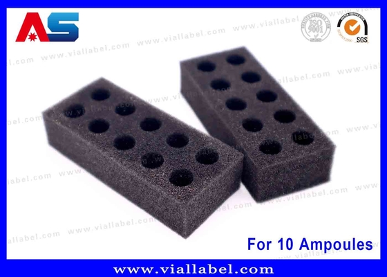 ब्लैक ईवीए फोम एम्पौले ट्रे 10x1ml मेडिकल और प्रयोगशाला उपयोग के लिए सुरक्षित भंडारण समाधान