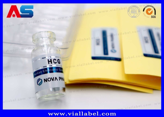 2ml छोटी इंजेक्शन बोतल लेबल, फार्मास्युटिकल पैकेज के लिए मैट कस्टमाइज्ड एचसीजी शीशी लेबल प्रिंटिंग