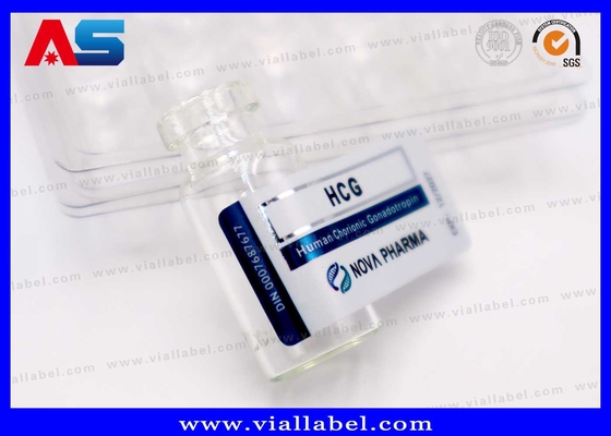 2ml छोटी इंजेक्शन बोतल लेबल, फार्मास्युटिकल पैकेज के लिए मैट कस्टमाइज्ड एचसीजी शीशी लेबल प्रिंटिंग
