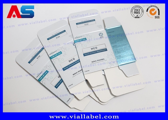 उच्च गुणवत्ता वाले एचसीजी छोटे शीशी और बॉक्स प्रिंटिंग, 2 मिलीलीटर की 2 शीशियों के लिए पेप्टाइड पेपर बॉक्स पैकेज