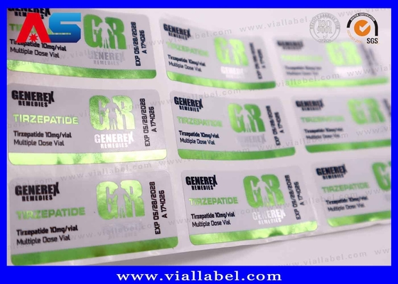 सेमाग्लुटाइड 2mg / 5mg पैकेज स्टिकर पर्यावरण के अनुकूल सुविधाओं और जलरोधी डिजाइन के साथ छोटी बोतल लेबल