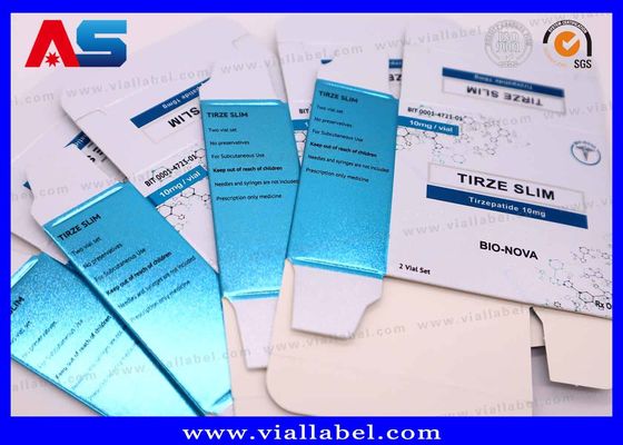 यूवी मैट धातु रंग फार्मास्युटिकल पेप्टाइड्स कागज बॉक्स लेबल ट्रे 2 2ml की बोतलों के लिए