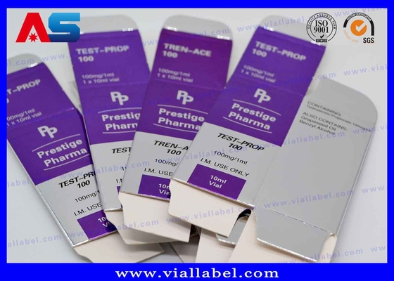 मुद्रांकन होलोग्राम पन्नी स्टीरियो 10ml शीशी बक्से टेस्टोस्टेरोन Propionate / कस्टम मुद्रित फार्मा मेडिकल कार्टन