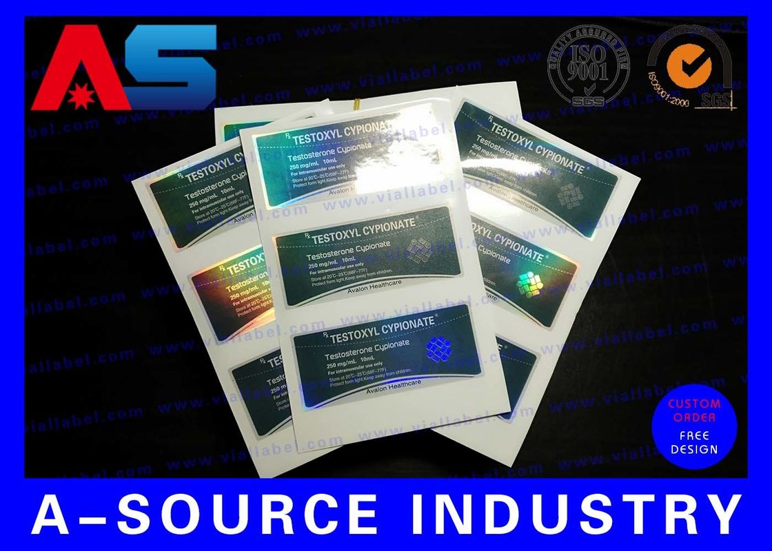 मैट फ़िनिश वाटरप्रूफ प्लास्टिक फार्मेसी बोतल लेबल स्टिकर पेप्टाइड्स / टिरज़ के लिए