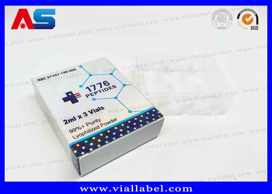 बीपीसी होलोग्राफिक लेज़र छोटा बॉक्स, 2 बोतलों 3ml प्रिंटिंग के लिए फार्मास्युटिकल बॉक्स