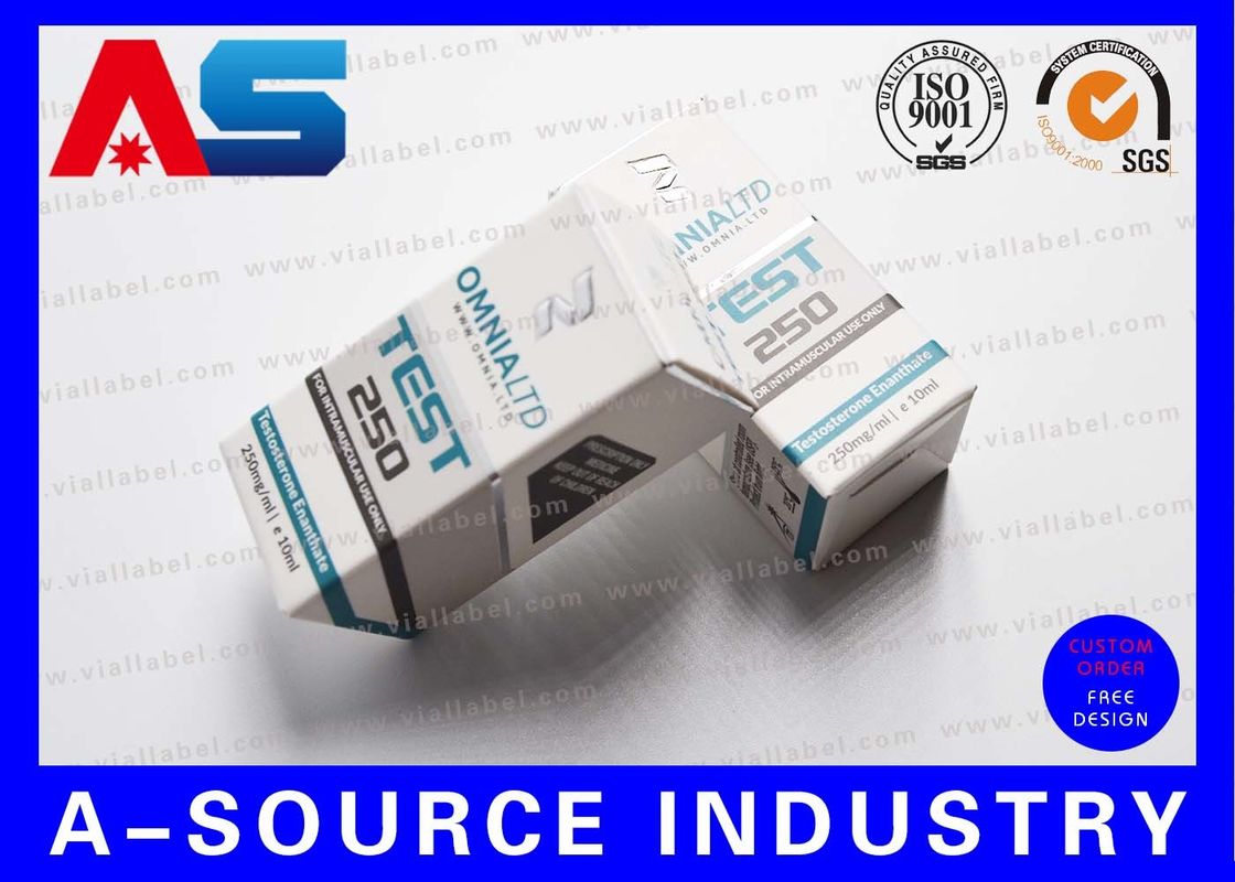 शीशे की बोतलों के लिए सिल्वर एम्बोसिंग 10ml फ्लायल बॉक्स चलती होलोग्राम दवा दवा पैकेजिंग बॉक्स