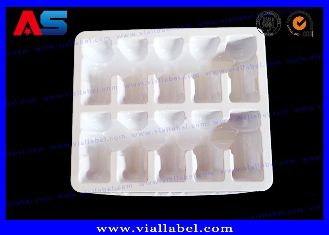 फार्मेसी सफेद 60C पीवीसी ब्लिस्टर ट्रे 10 2ml फार्मेसी ब्लिस्टर पैकेजिंग शीशी