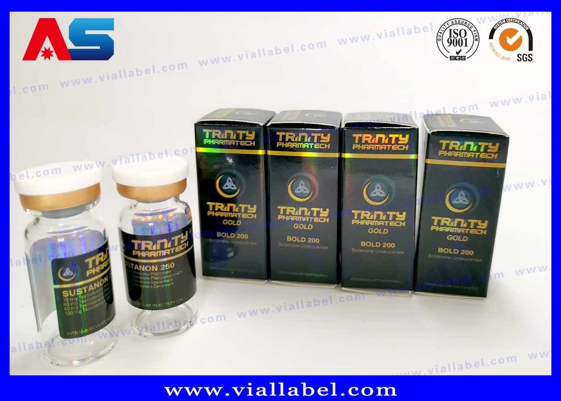 लेजर होलोग्राम पैंटन कलर प्रयोगशाला छोटी बोतलें और लेबल बॉडीबिल्डिंग पैकेजिंग बॉक्स