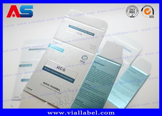 उच्च गुणवत्ता वाले 3ml पेप्टाइड पेपर बॉक्स पैकेज 3ml के 2 फ्लायल्स के लिए निः शुल्क डिजाइन MOQ 500 सेट